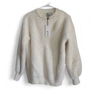 Molly Bracken Cream Sweater with Pearl Detail